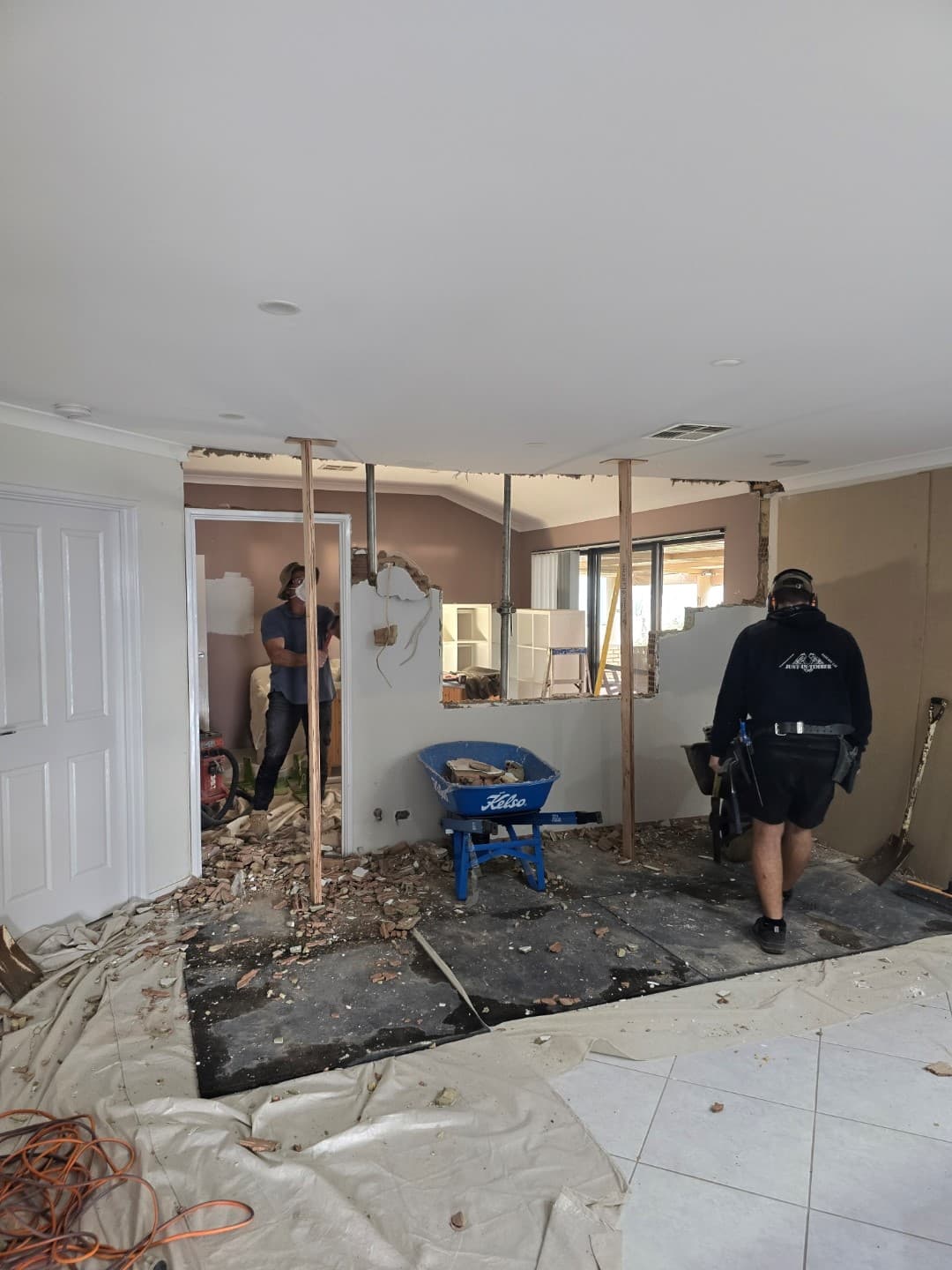 Just-in-timber wall removal project.