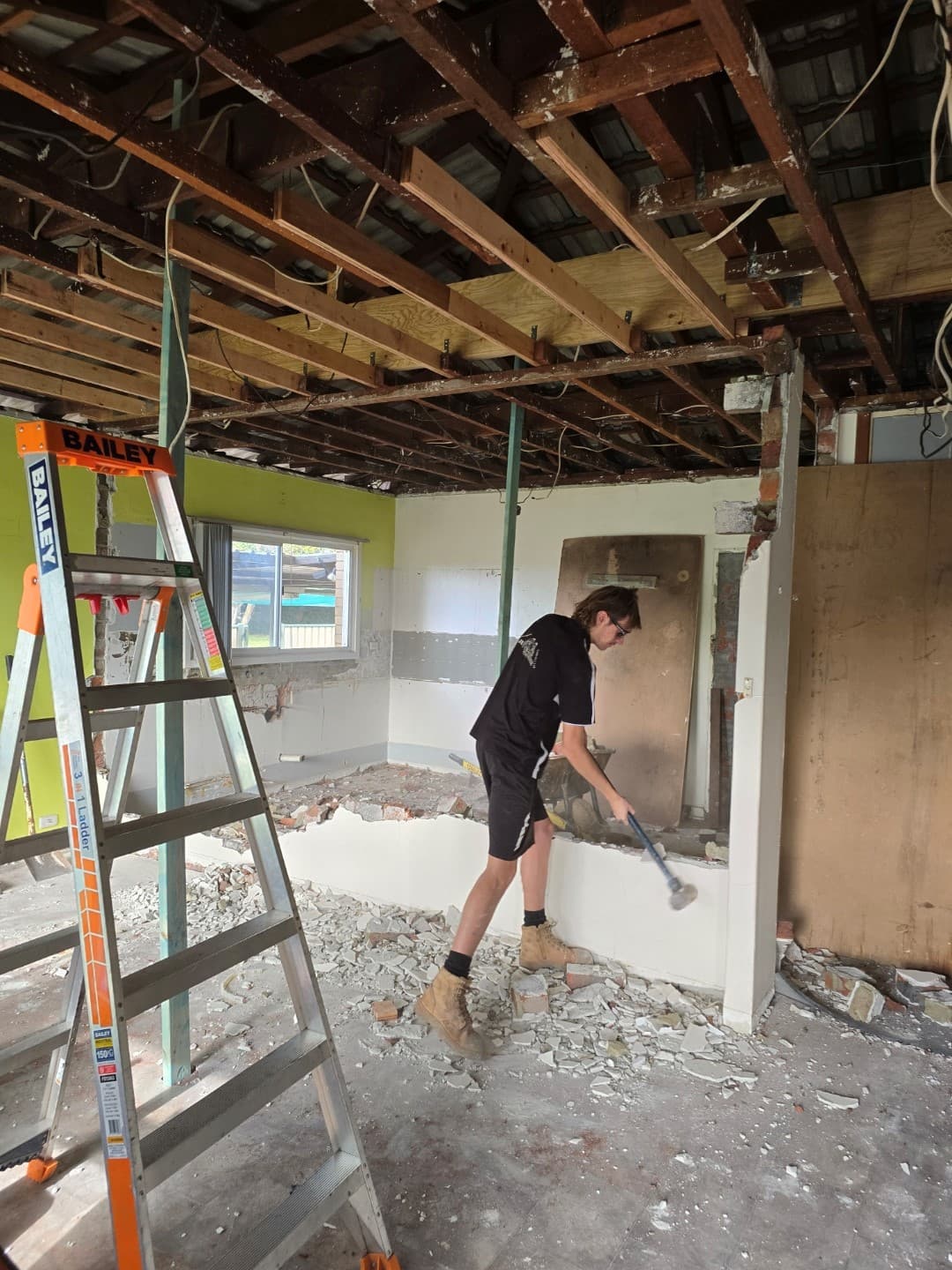 Just-in-timber wall removal project.